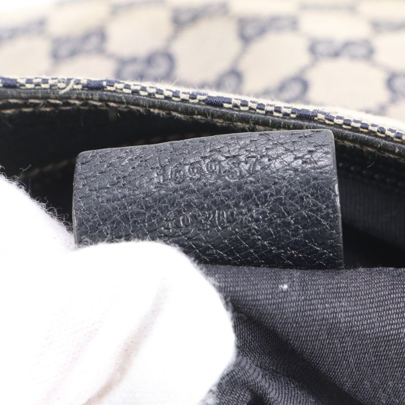 Gucci GG Canvas Sherry Line 169937 Leather Shoulder Bag Crossbody Messenger