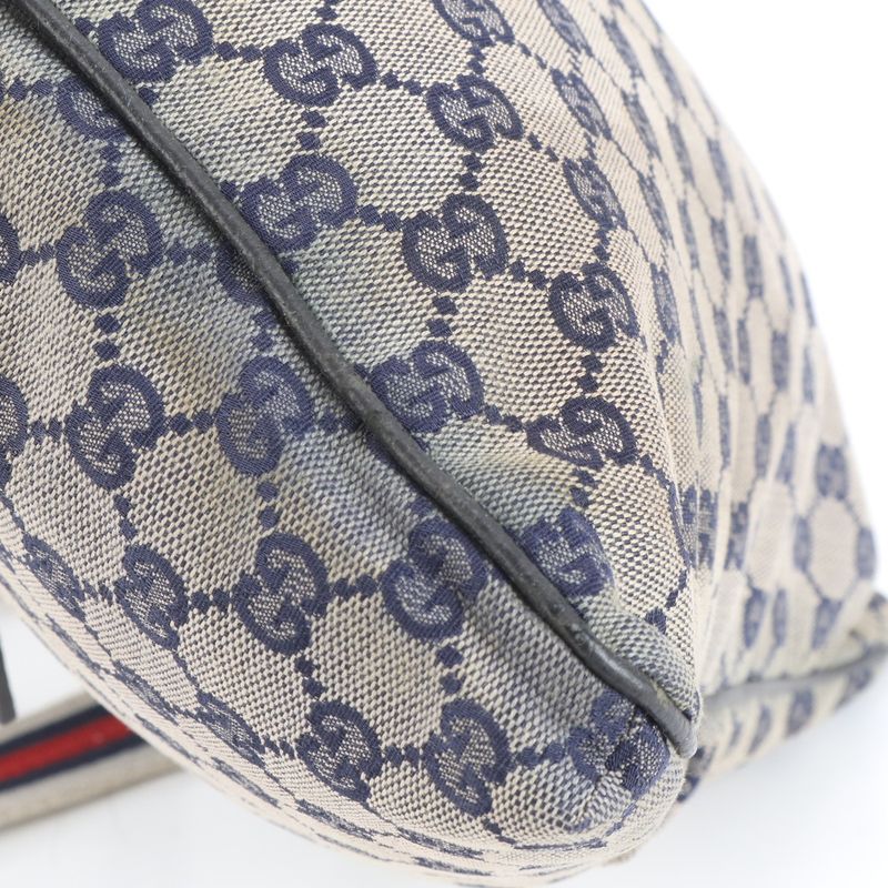 Gucci GG Canvas Sherry Line 169937 Leather Shoulder Bag Crossbody Messenger