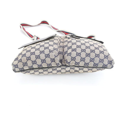 Gucci GG Canvas Sherry Line 169937 Leather Shoulder Bag Crossbody Messenger