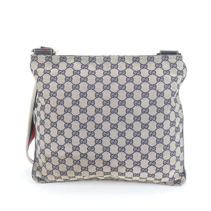 Gucci GG Canvas Sherry Line 169937 Leather Shoulder Bag Crossbody Messenger