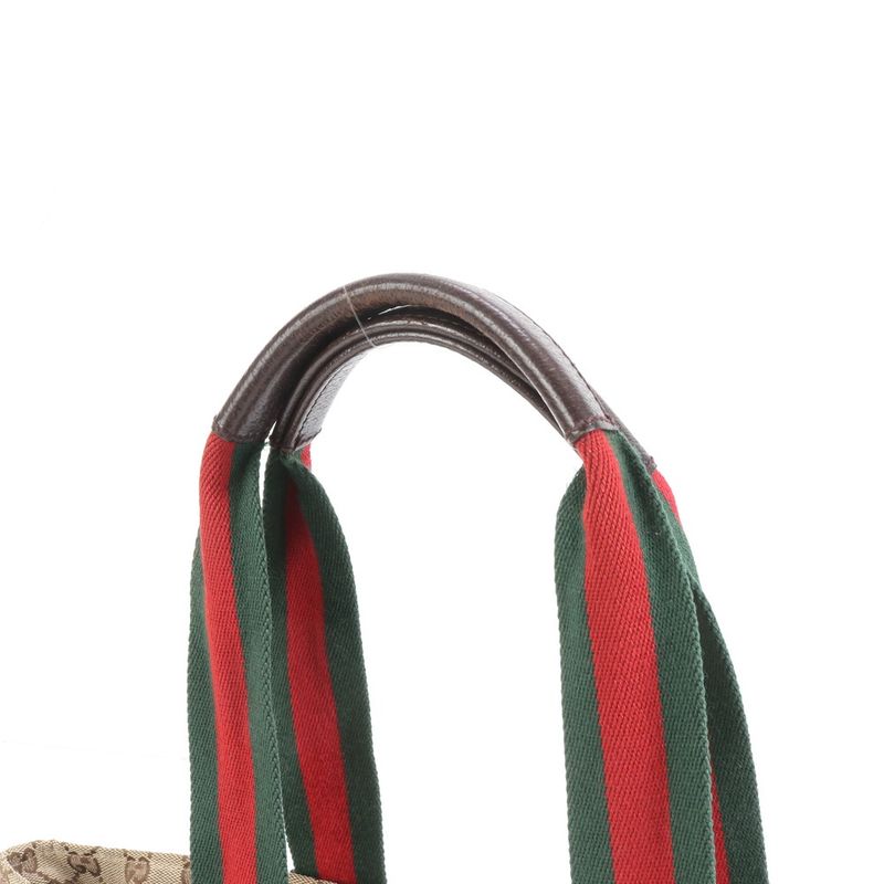 Gucci GG Canvas Sherry Line 131230 Leather Tote Bag Shoulder Hand Ladies RCM