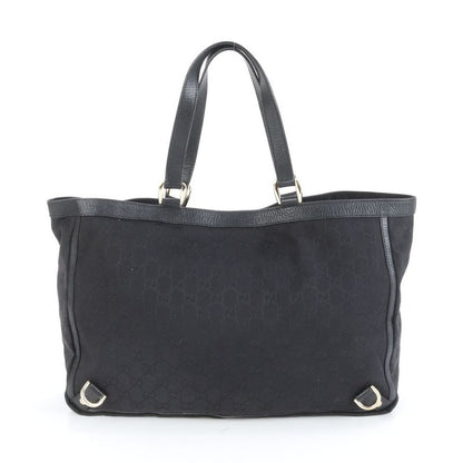 Gucci GG Canvas Abbey 141472 Leather Tote Bag Shoulder Commuter Black A4 Men