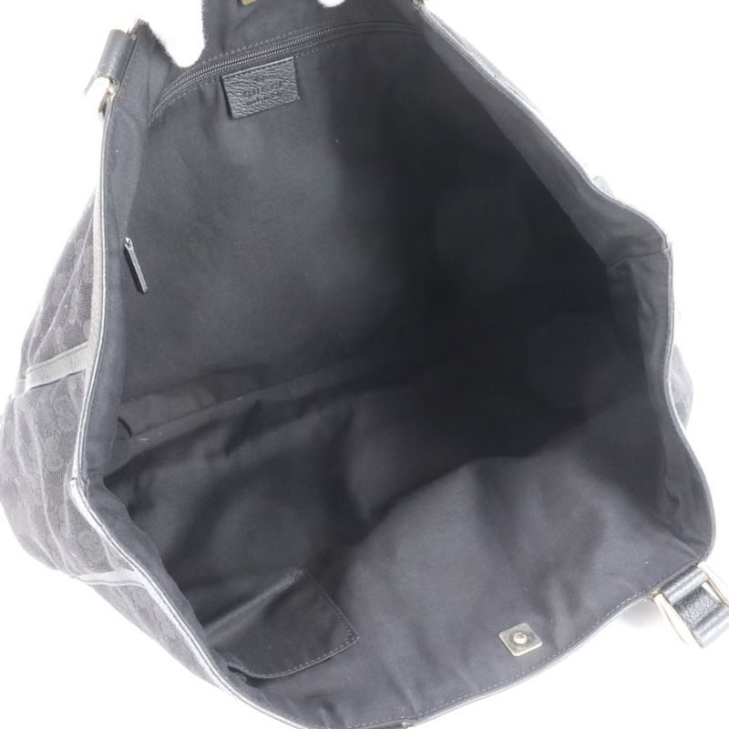 Gucci GG Canvas Abbey 141472 Leather Tote Bag Shoulder Commuter Black A4 Men