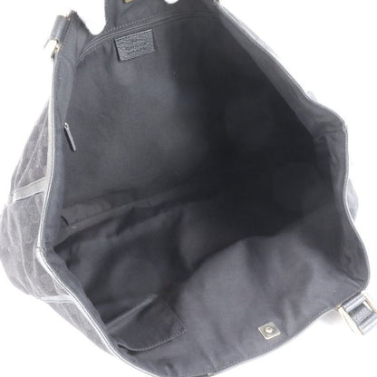 Gucci GG Canvas Abbey 141472 Leather Tote Bag Shoulder Commuter Black A4 Men