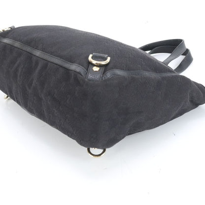 Gucci GG Canvas Abbey 141472 Leather Tote Bag Shoulder Commuter Black A4 Men