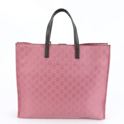 Gucci GG Nylon 355732 Leather Tote Bag Shoulder Hand Genuine Leather Pink A4