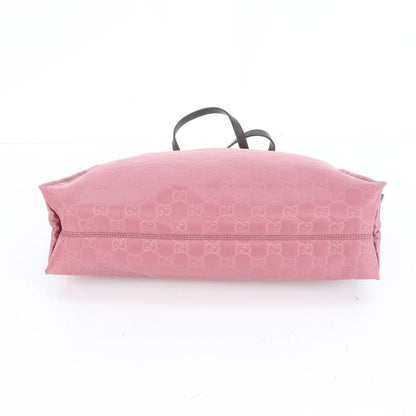 Gucci GG Nylon 355732 Leather Tote Bag Shoulder Hand Genuine Leather Pink A4