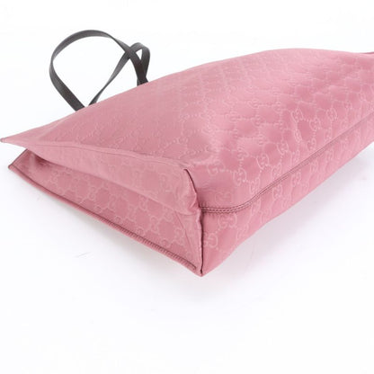 Gucci GG Nylon 355732 Leather Tote Bag Shoulder Hand Genuine Leather Pink A4