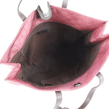 Gucci GG Nylon 355732 Leather Tote Bag Shoulder Hand Genuine Leather Pink A4