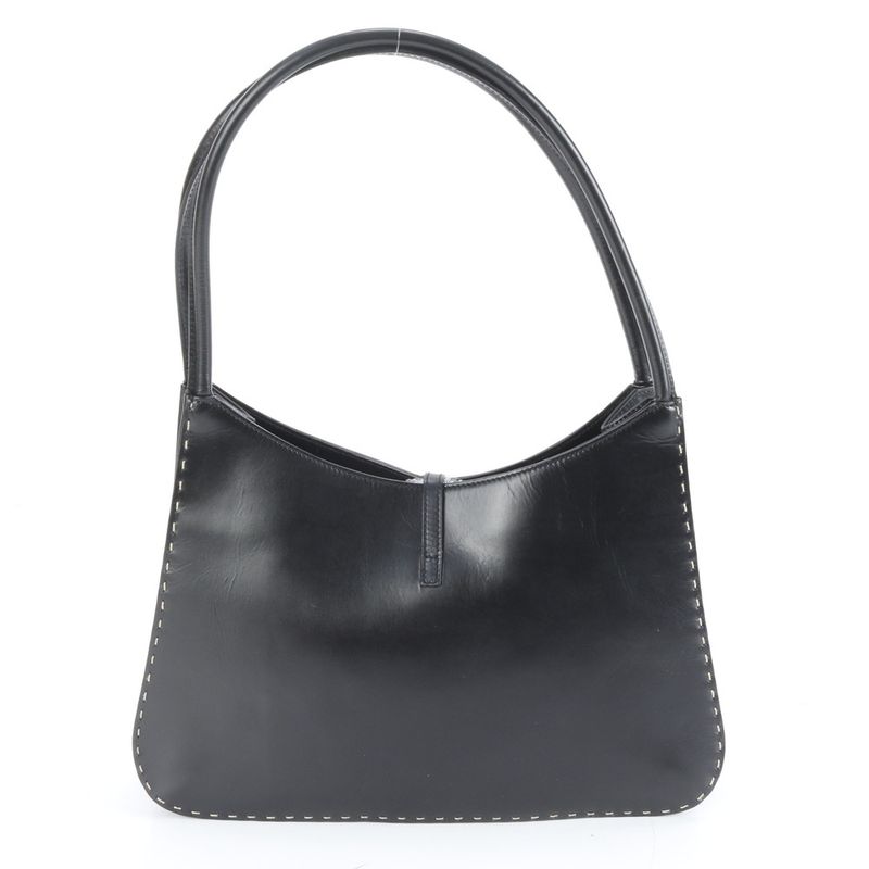 Gucci 001 4278 Leather Shoulder Bag Shoulder Hand Genuine Leather Black Women's