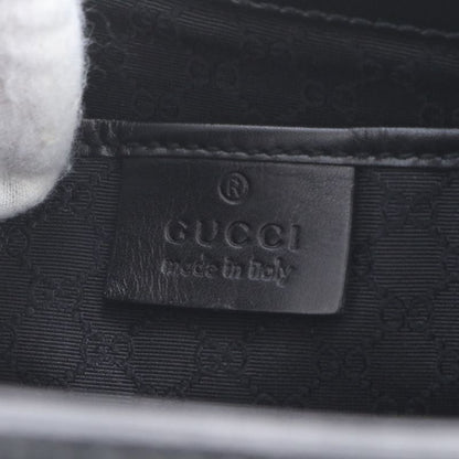 Gucci 001 4278 Leather Shoulder Bag Shoulder Hand Genuine Leather Black Women's