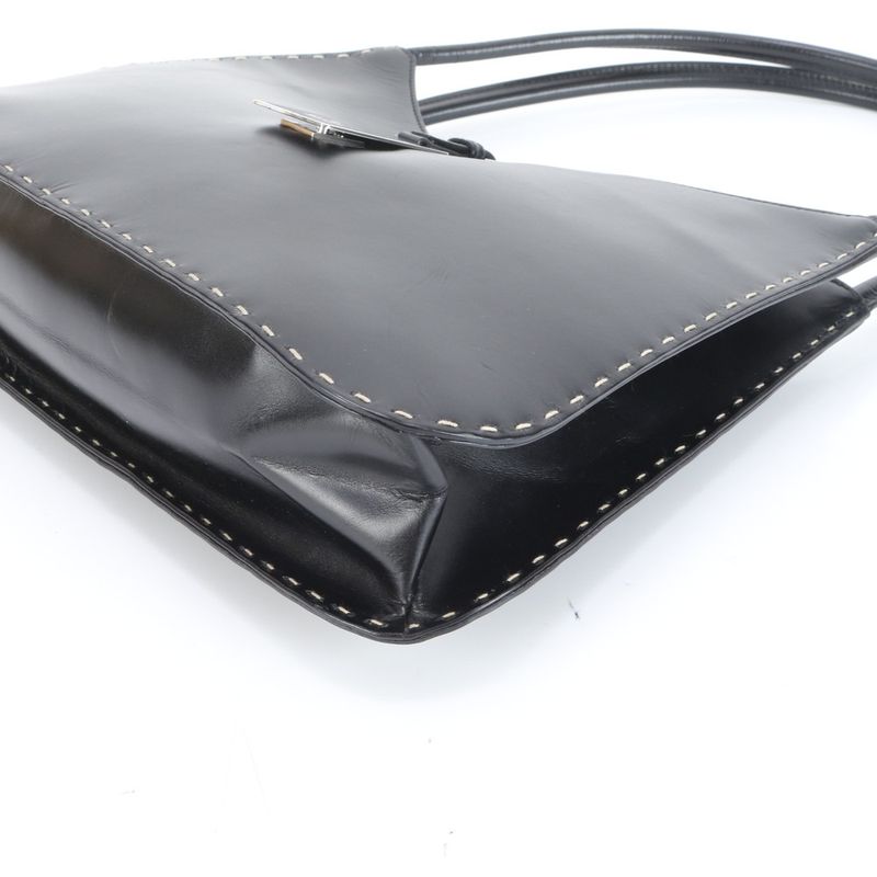 Gucci 001 4278 Leather Shoulder Bag Shoulder Hand Genuine Leather Black Women's