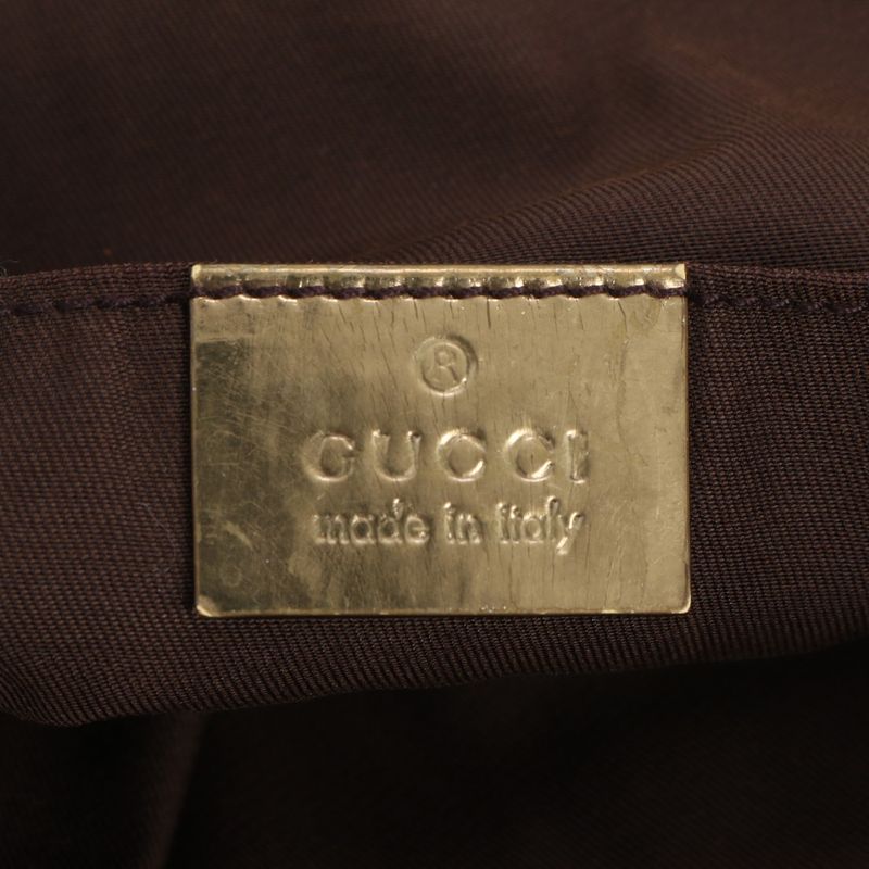 Gucci GG Canvas Sherry Line 189669 Leather Tote Bag Shoulder Beige A4 Ladies