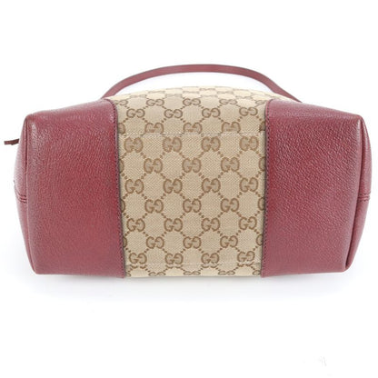 Gucci GG Canvas Brie 353120 Leather 2WAY Tote Bag Crossbody Shoulder Hand