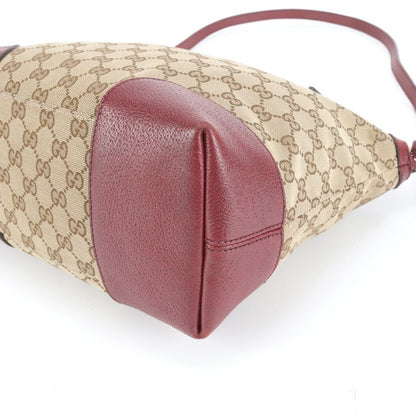 Gucci GG Canvas Brie 353120 Leather 2WAY Tote Bag Crossbody Shoulder Hand