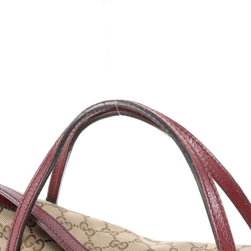 Gucci GG Canvas Brie 353120 Leather 2WAY Tote Bag Crossbody Shoulder Hand