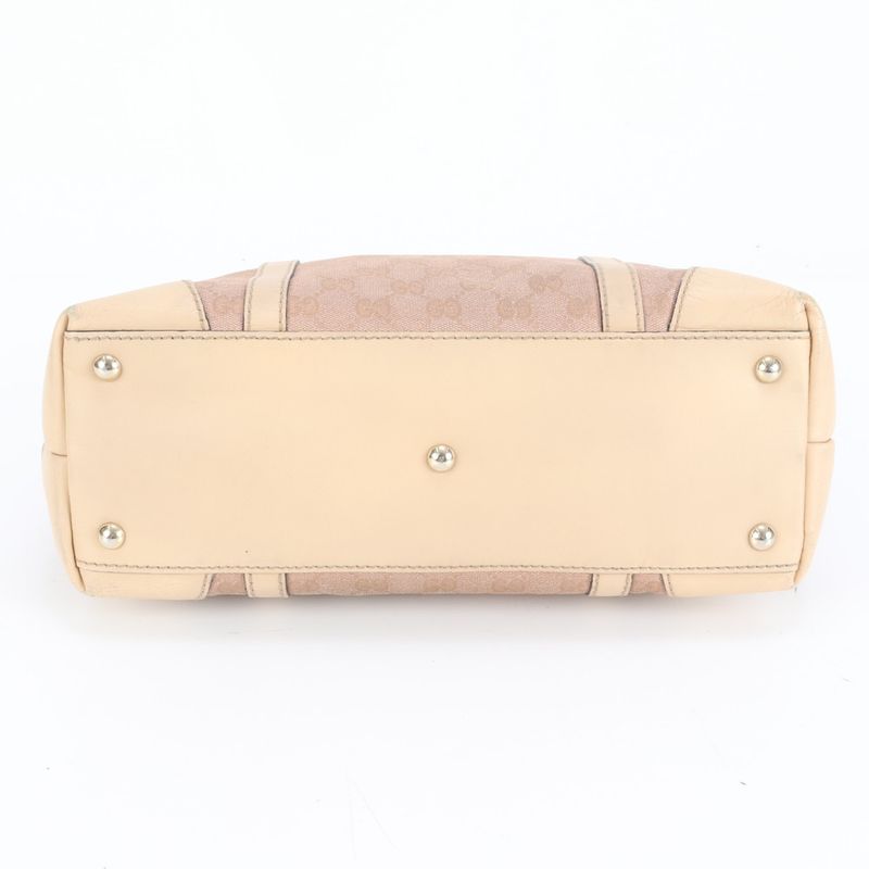 Gucci GG Canvas Lovely 257069 Leather Tote Bag Shoulder Hand Genuine Leather