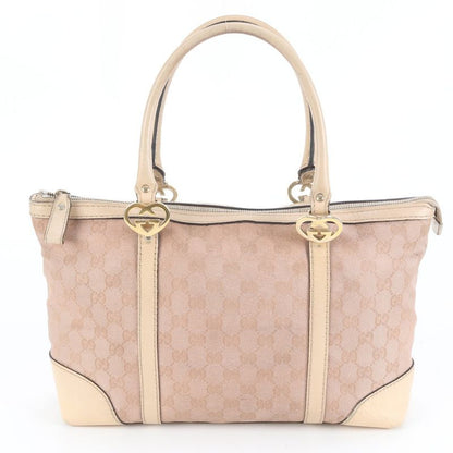 Gucci GG Canvas Lovely 257069 Leather Tote Bag Shoulder Hand Genuine Leather