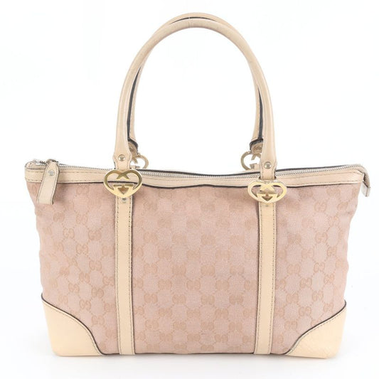 Gucci GG Canvas Lovely 257069 Leather Tote Bag Shoulder Hand Genuine Leather
