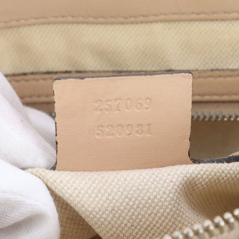 Gucci GG Canvas Lovely 257069 Leather Tote Bag Shoulder Hand Genuine Leather