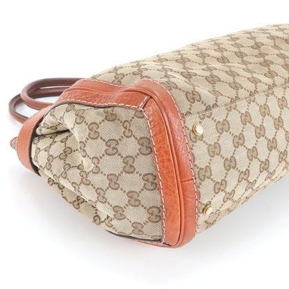 Gucci GG Canvas Running 247183 Leather Tote Bag Shoulder Hand Genuine Leather