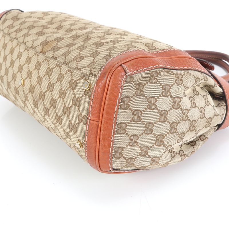 Gucci GG Canvas Running 247183 Leather Tote Bag Shoulder Hand Genuine Leather