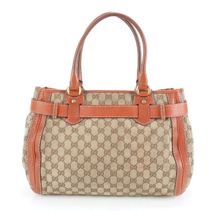 Gucci GG Canvas Running 247183 Leather Tote Bag Shoulder Hand Genuine Leather