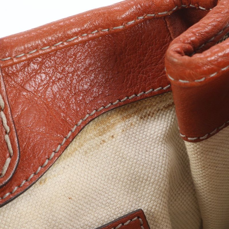 Gucci GG Canvas Running 247183 Leather Tote Bag Shoulder Hand Genuine Leather