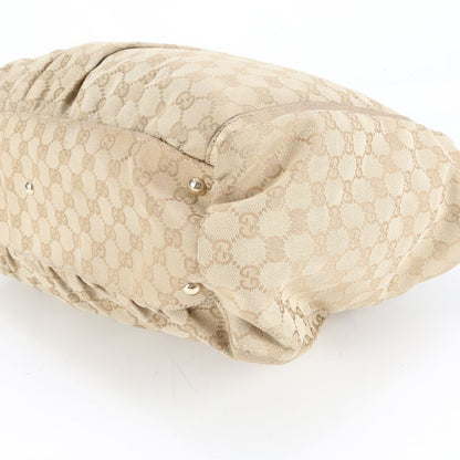 Gucci GG Canvas Abbey Beige 189931 Leather Tote Bag Shoulder Hand A4 Ladies RUM