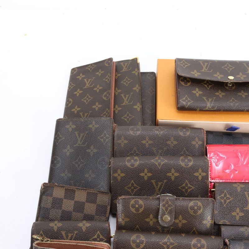 Summary 30 Items Louis Vuitton Monogram Damier Bifold Leather Long Wallet