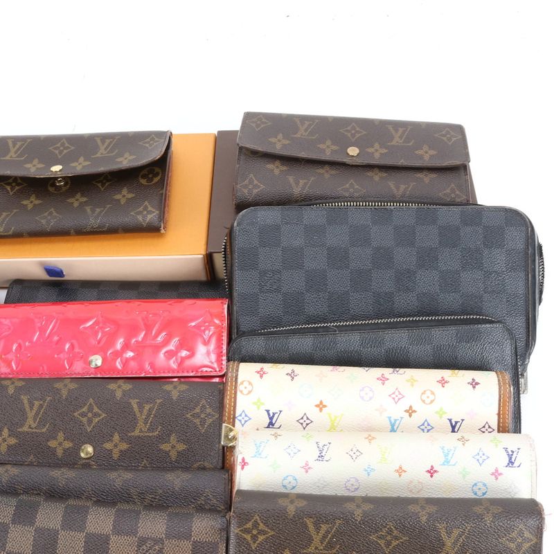 Summary 30 Items Louis Vuitton Monogram Damier Bifold Leather Long Wallet