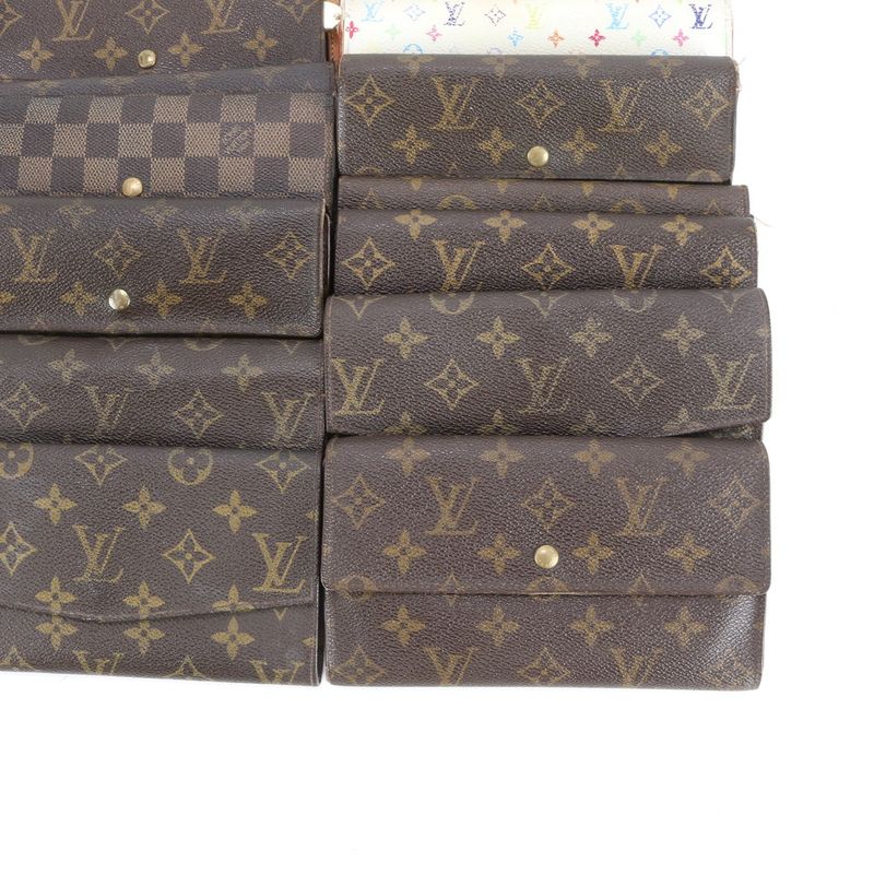 Summary 30 Items Louis Vuitton Monogram Damier Bifold Leather Long Wallet