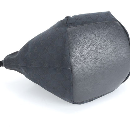 Gucci GG Canvas Sherry Line 131228 Leather Handbag Tote Black Women's RUM Df31-1