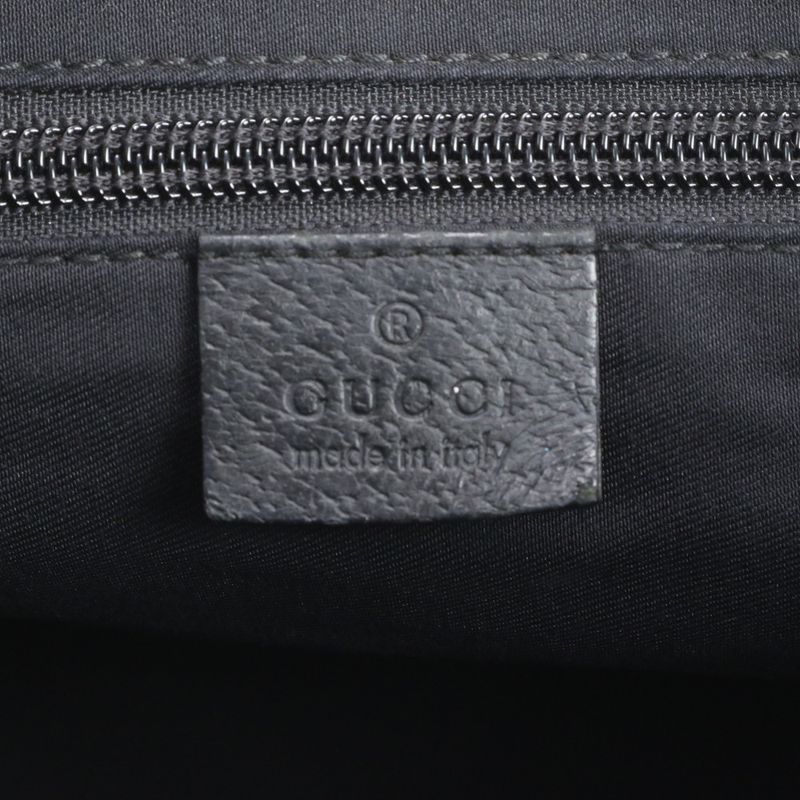 Gucci GG Canvas Sherry Line 131228 Leather Handbag Tote Black Women's RUM Df31-1