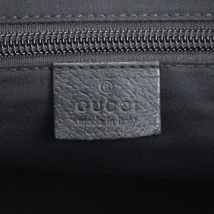 Gucci GG Canvas Sherry Line 131228 Leather Handbag Tote Black Women's RUM Df31-1