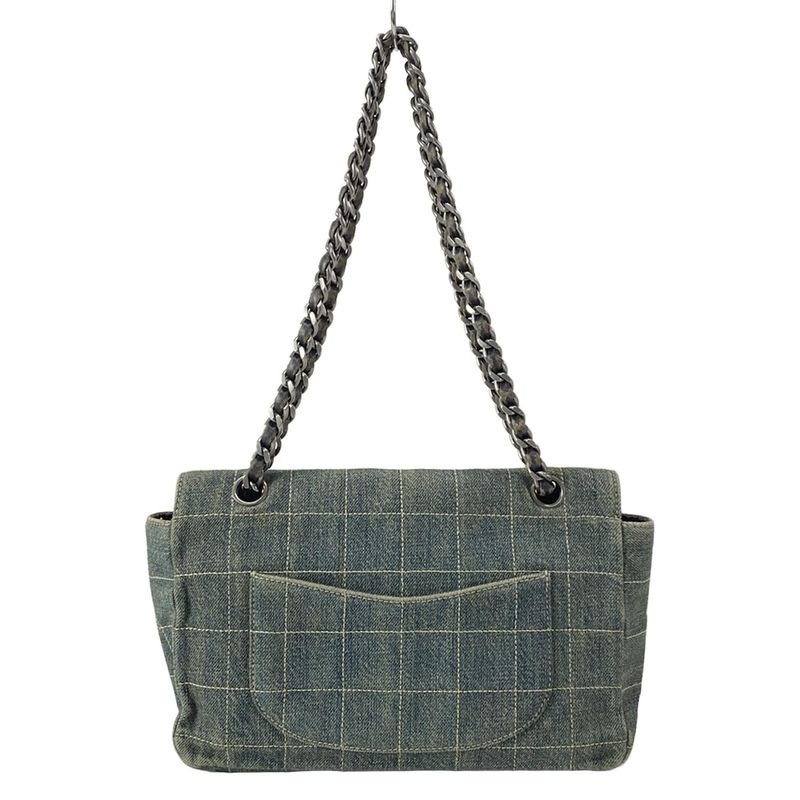 Chanel Shoulder Bag Chocolate Bar Stitch A15285 Navy X Black Flap Bag Chain