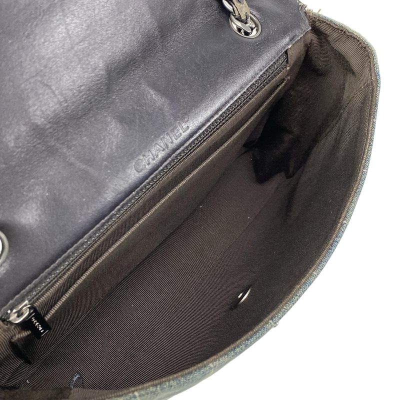 Chanel Shoulder Bag Chocolate Bar Stitch A15285 Navy X Black Flap Bag Chain