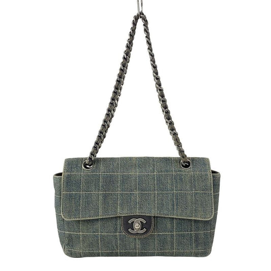 Chanel Shoulder Bag Chocolate Bar Stitch A15285 Navy X Black Flap Bag Chain