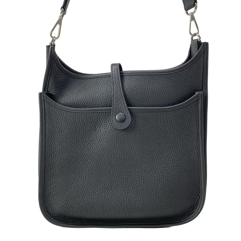 Hermes Shoulder Bag Evelyn 3 III PM H056277ck89 Black Silver Hardware