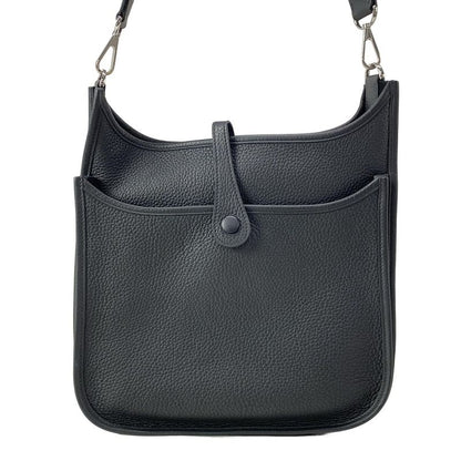 Hermes Shoulder Bag Evelyn 3 III PM H056277ck89 Black Silver Hardware