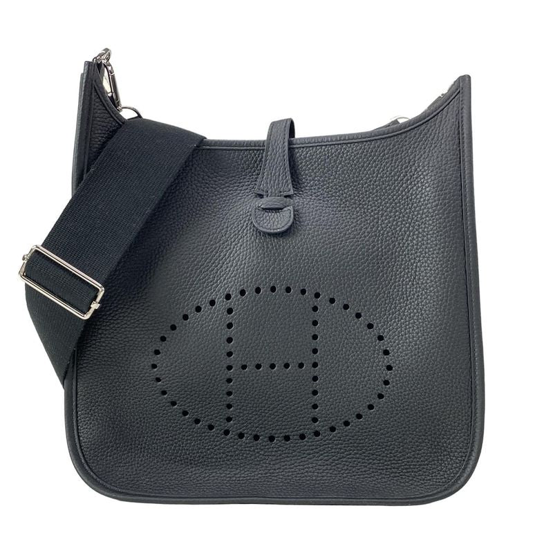 Hermes Shoulder Bag Evelyn 3 III PM H056277ck89 Black Silver Hardware