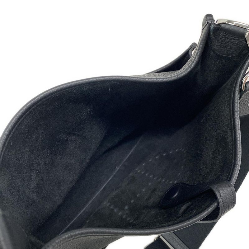 Hermes Shoulder Bag Evelyn 3 III PM H056277ck89 Black Silver Hardware