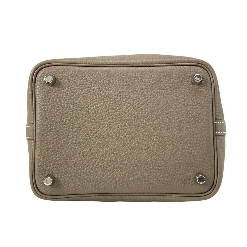 Hermes Handbag Picotin Lock PM H056289c18k Etoupe Silver Hardware