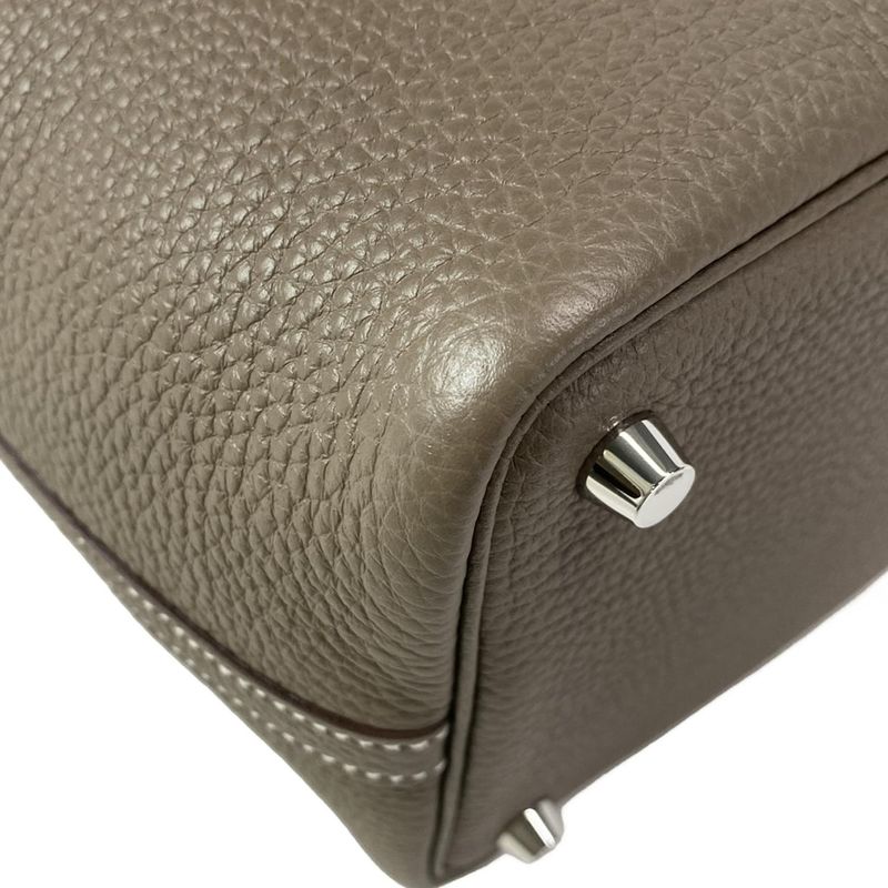 Hermes Handbag Picotin Lock PM H056289c18k Etoupe Silver Hardware