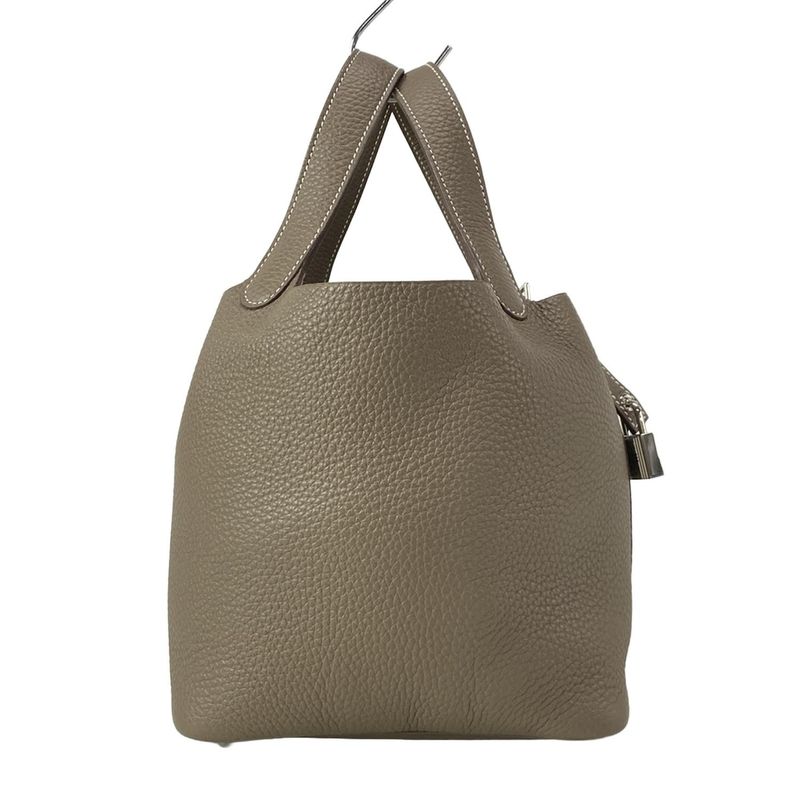 Hermes Handbag Picotin Lock PM H056289c18k Etoupe Silver Hardware