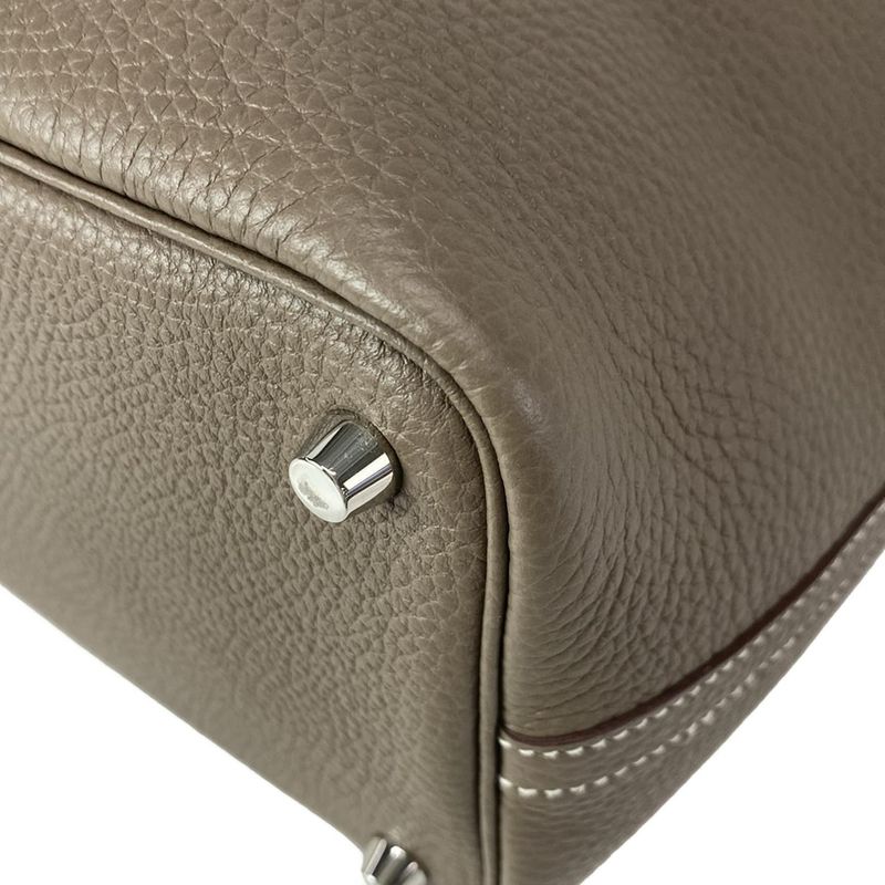 Hermes Handbag Picotin Lock PM H056289c18k Etoupe Silver Hardware