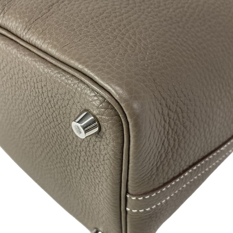 Hermes Handbag Picotin Lock PM H056289c18k Etoupe Silver Hardware