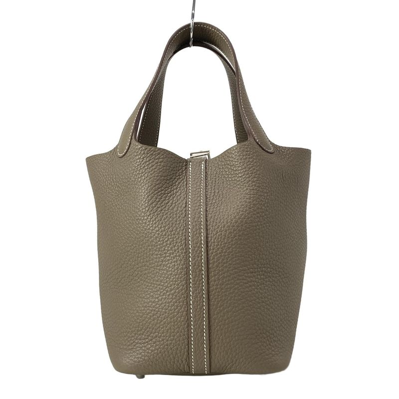 Hermes Handbag Picotin Lock PM H056289c18k Etoupe Silver Hardware