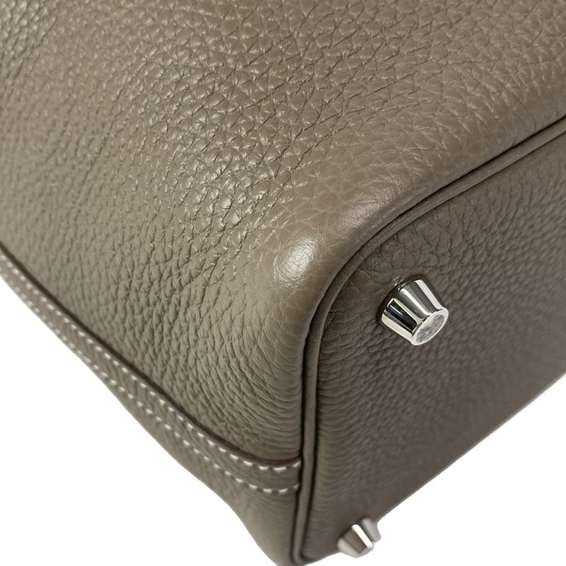 Hermes Handbag Picotin Lock PM H056289c18k Etoupe Silver Hardware