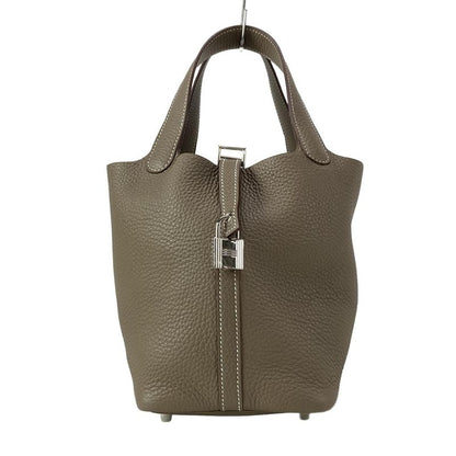 Hermes Handbag Picotin Lock PM H056289c18k Etoupe Silver Hardware